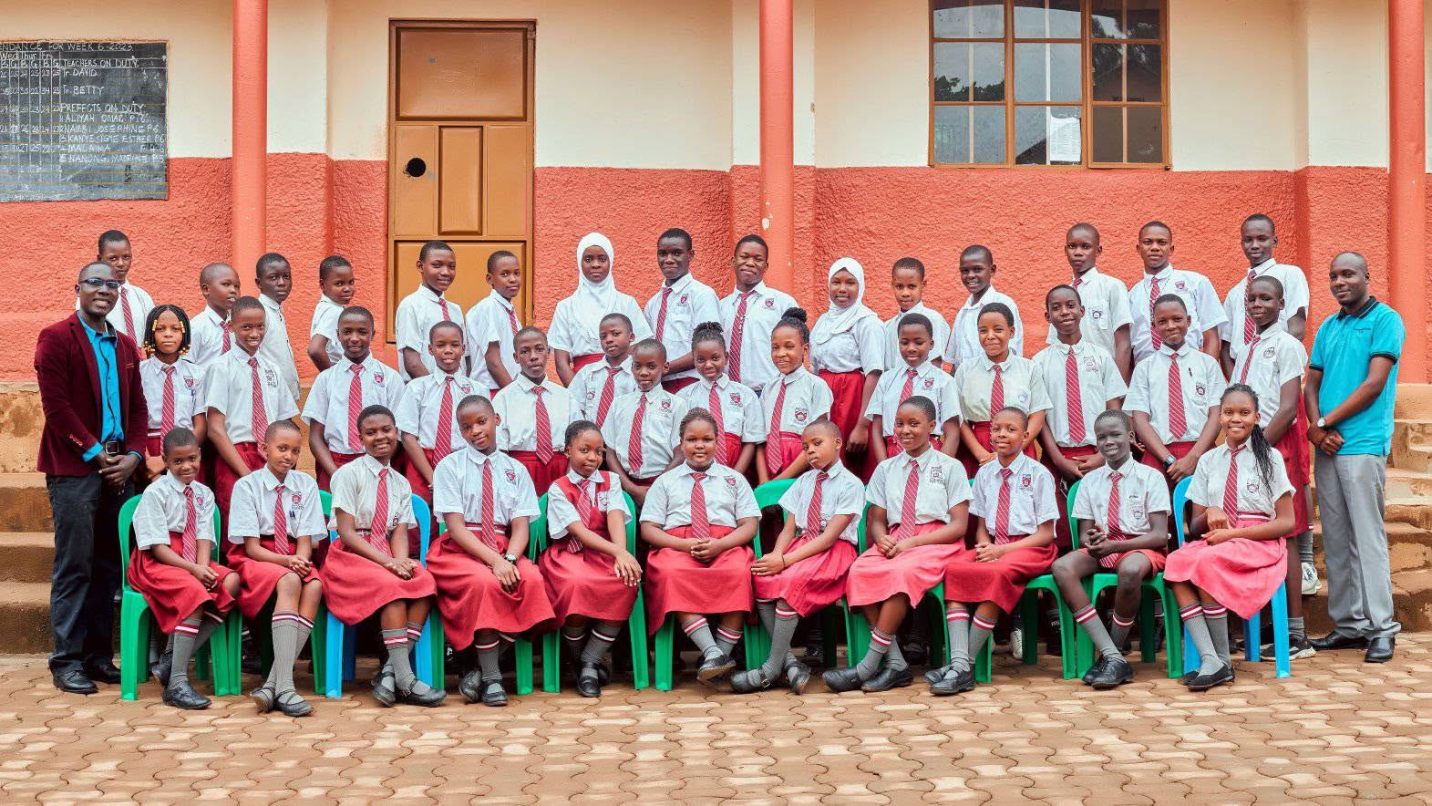 Students with teachers after a meeting