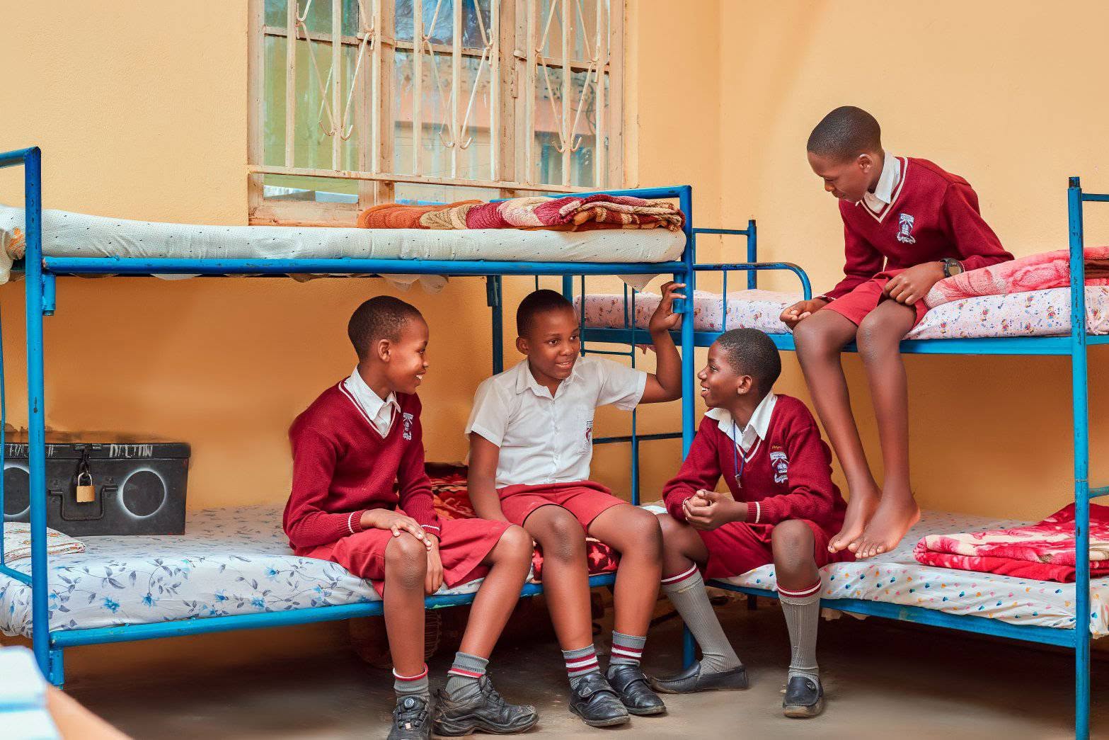pupils in their dormitory